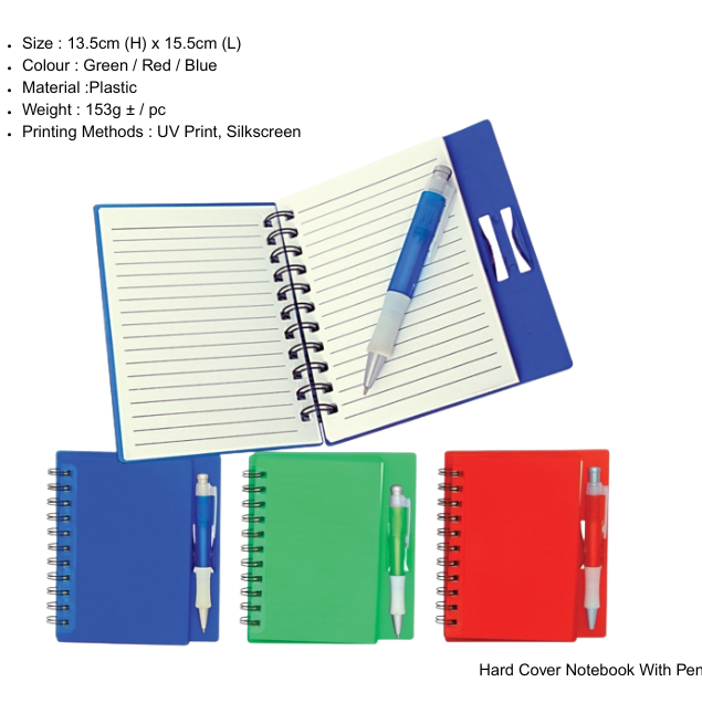 ANB 0024 - Hard Cover Notebook With Pen